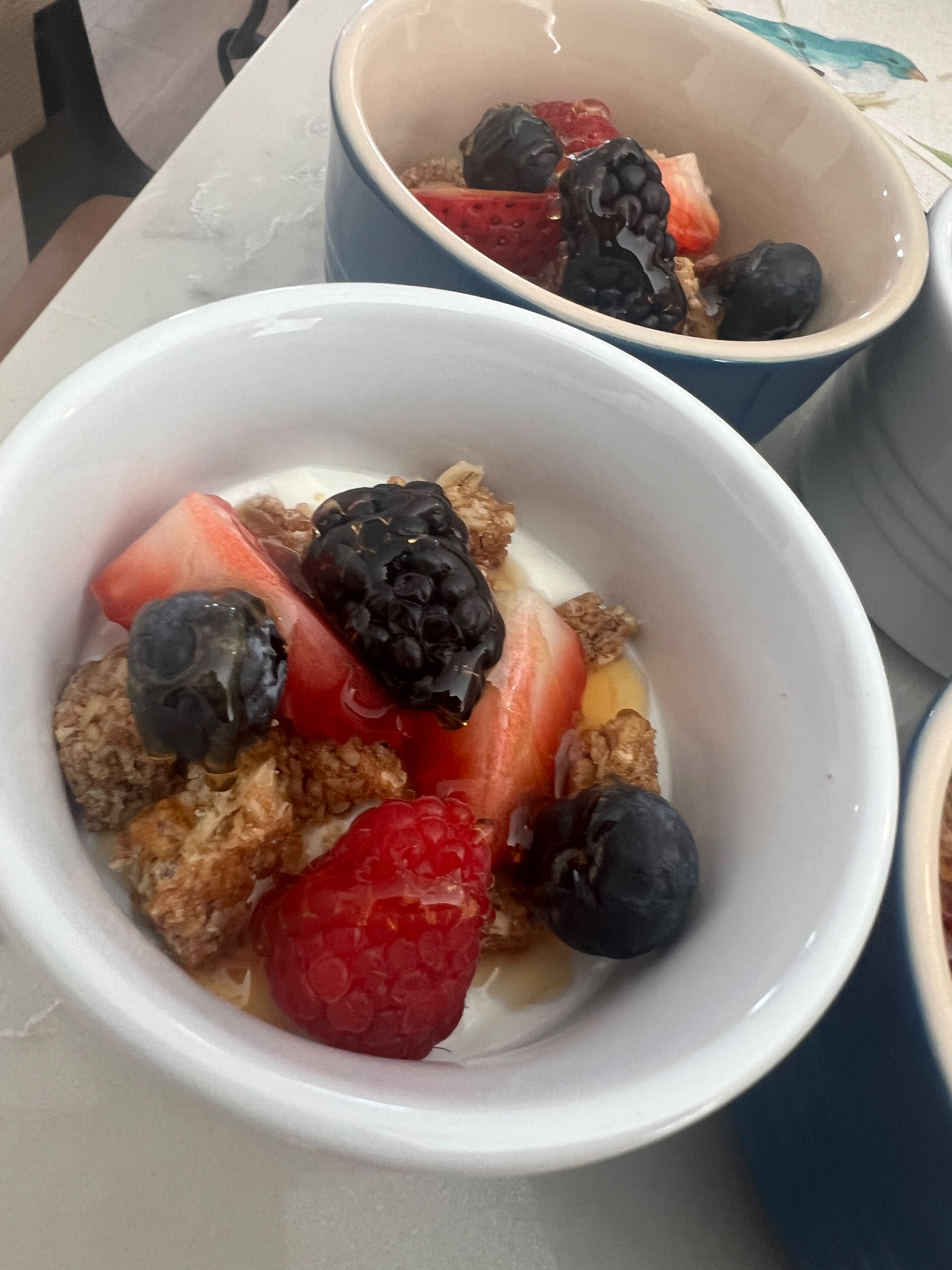 House-made Toasted Coconut Granola w Greek Yogurt, Market Berries, Local Honey